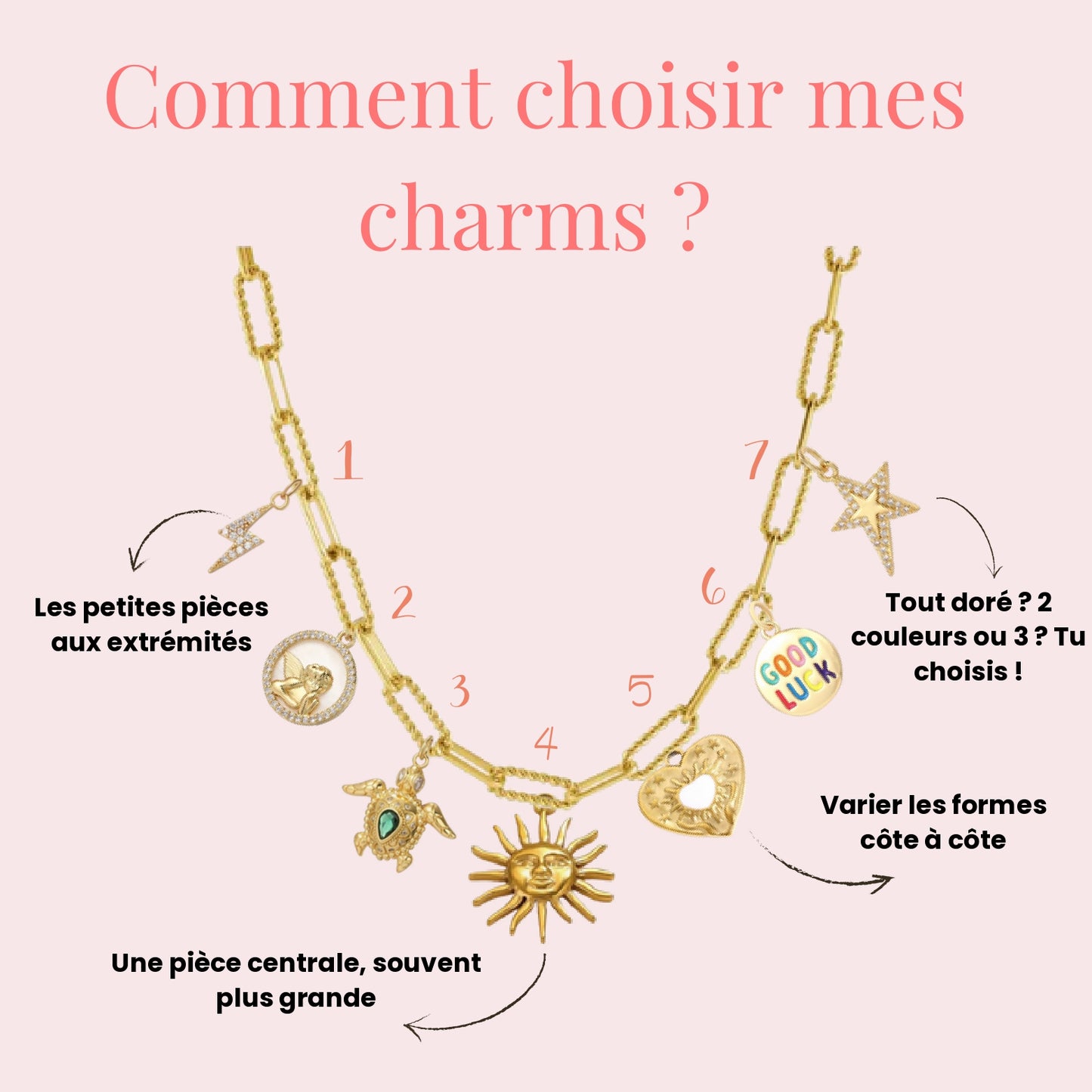 Collier charms sur chaîne à personnaliser