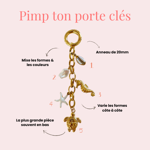 Porte clés à personnaliser avec charms