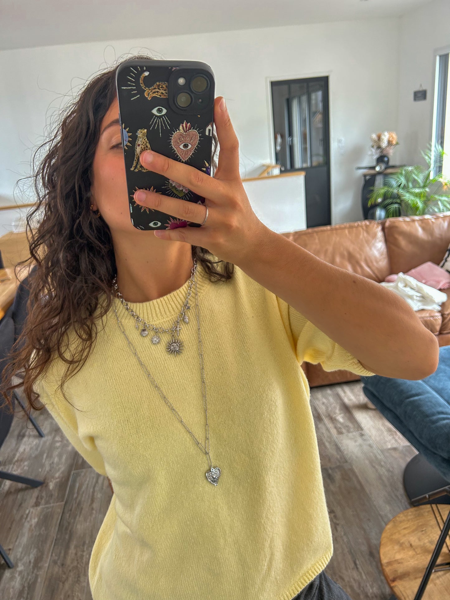 Collier sautoir argenté à personnaliser