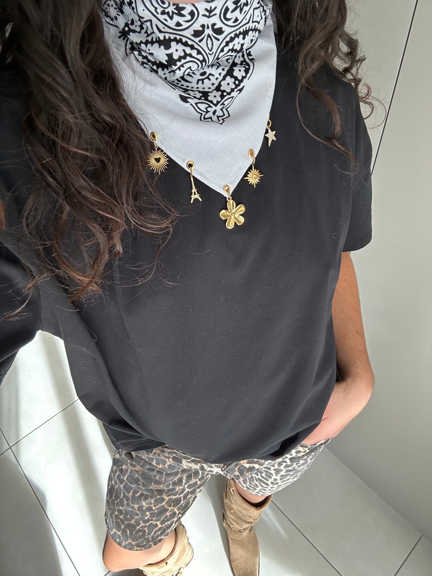 Bandana en coton – personnalisable avec charms