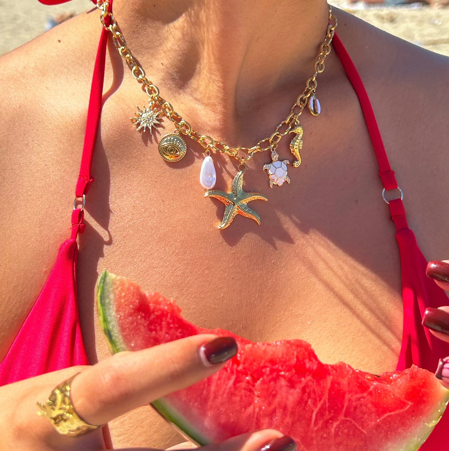Collier charms L'Amour à la plage