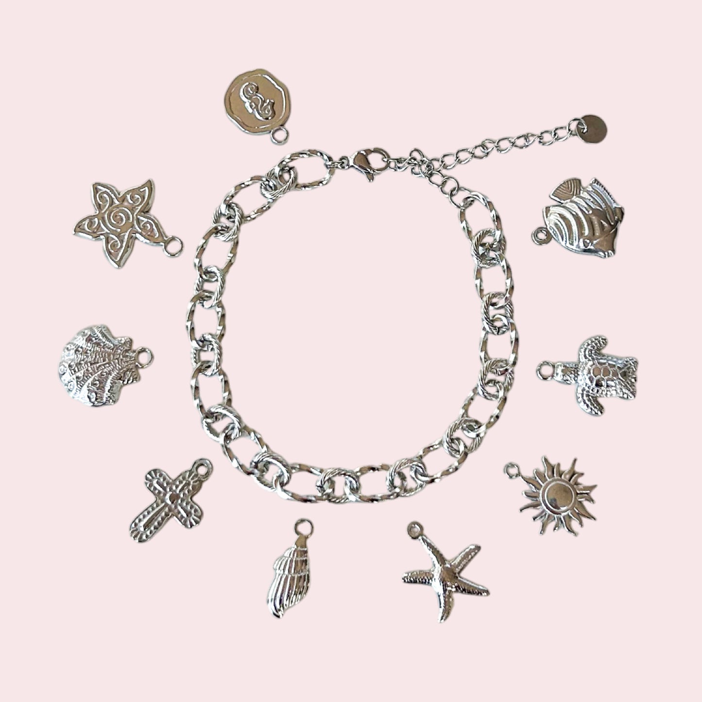 Bracelet charms argenté personnalisable
