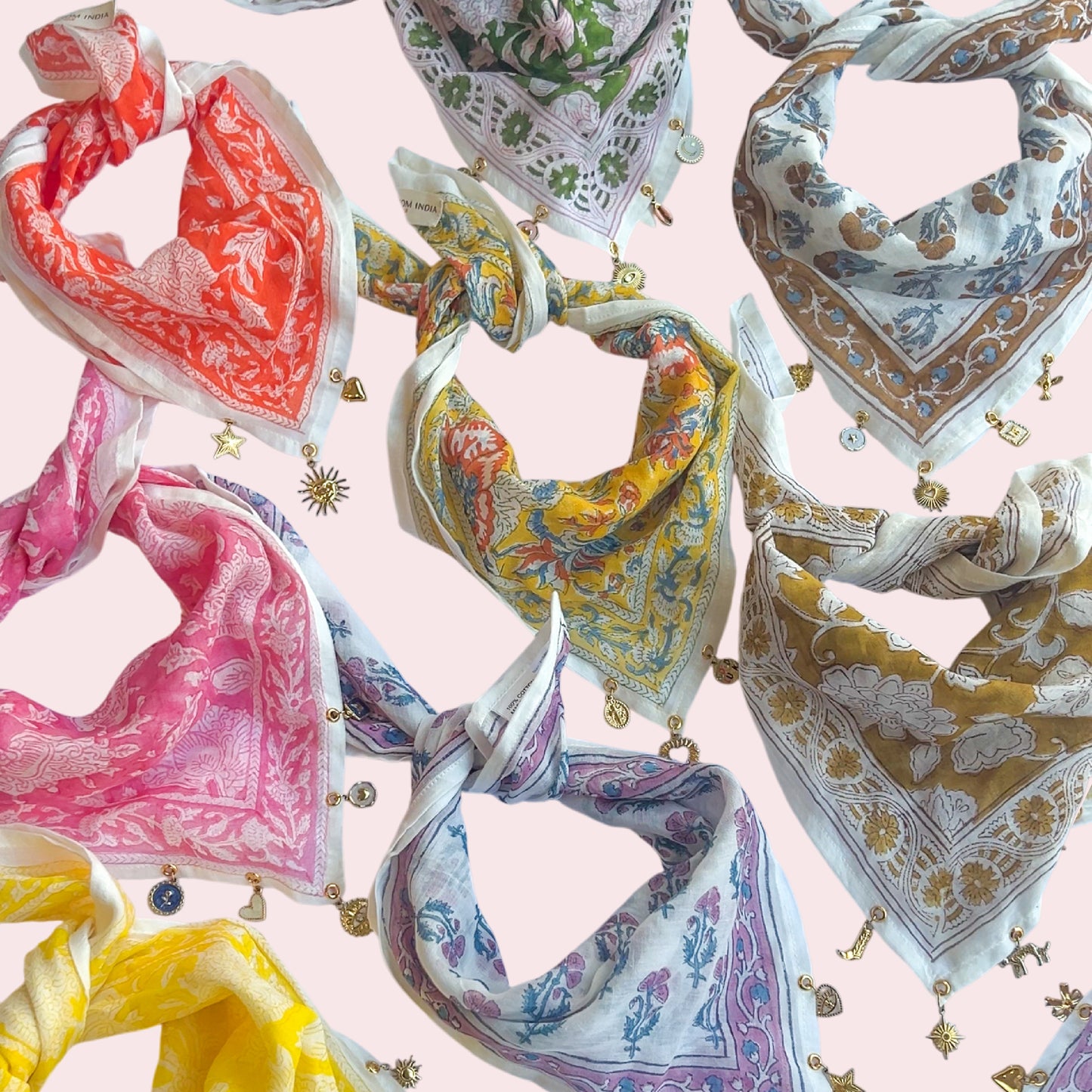 Foulard indien à charms personnalisable