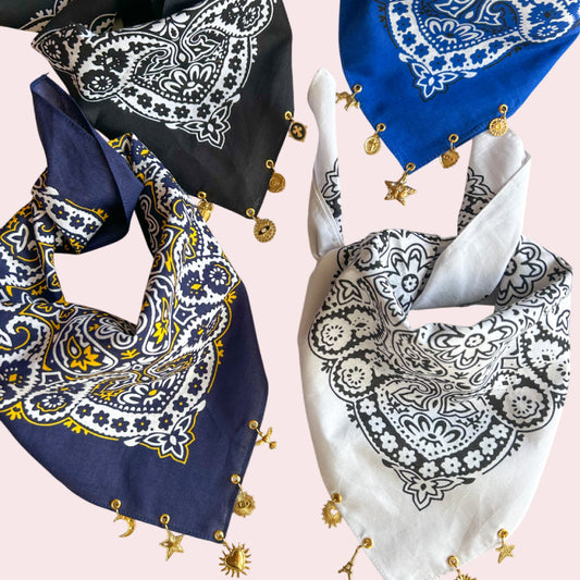 Bandana en coton – personnalisable avec charms