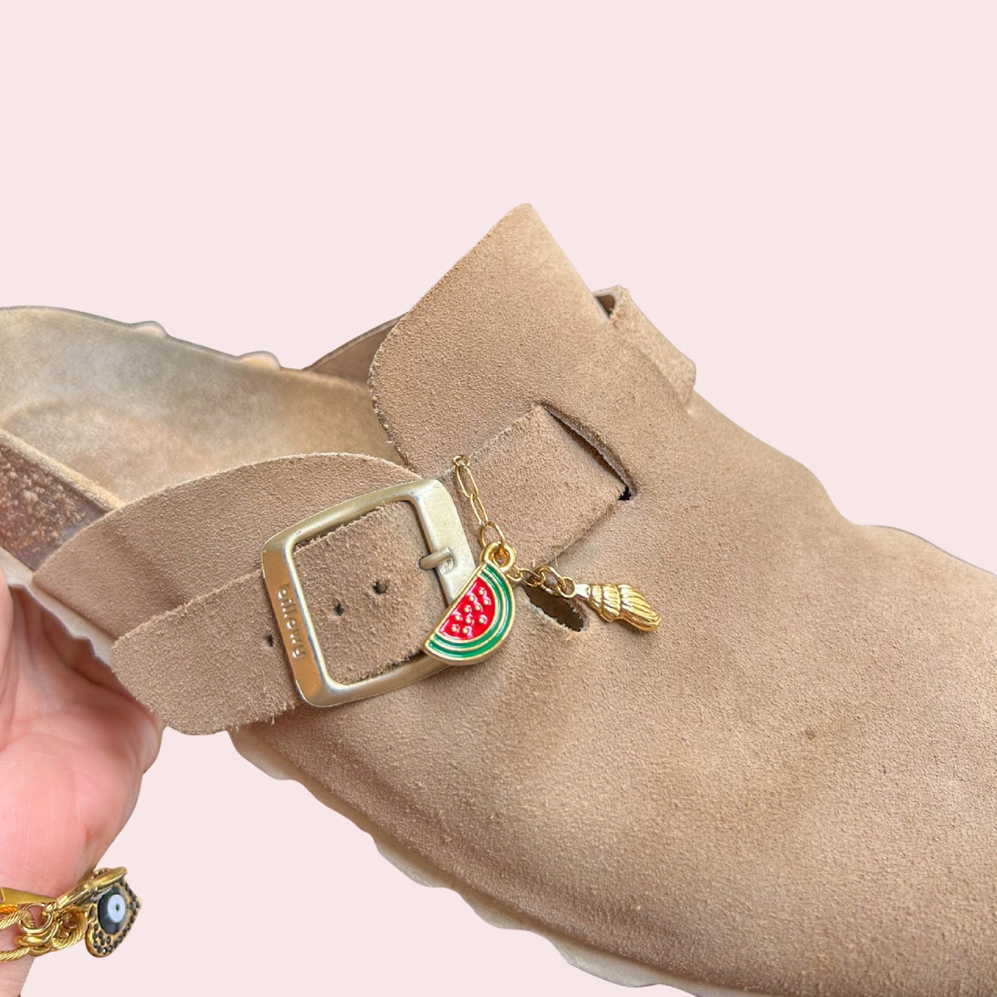 Chaîne avec charms pour Birkenstock – Bijoux décoratifs à glisser sur lanières de sandales