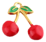 Charm Cerises émail rouge