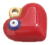 Charm Cœur bombé rouge