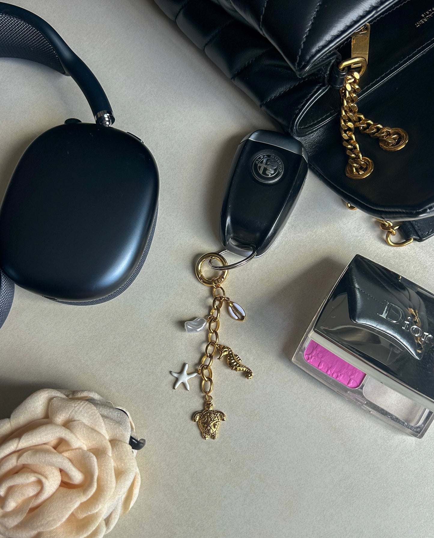 Porte-clés charms Blanc Coco