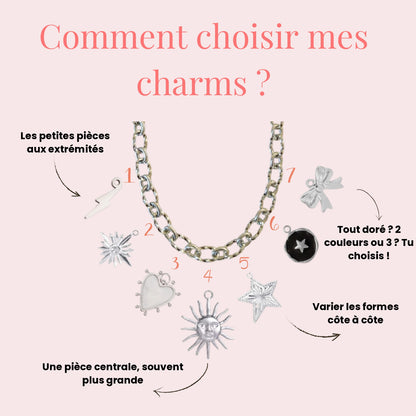 Collier charms argenté personnalisable
