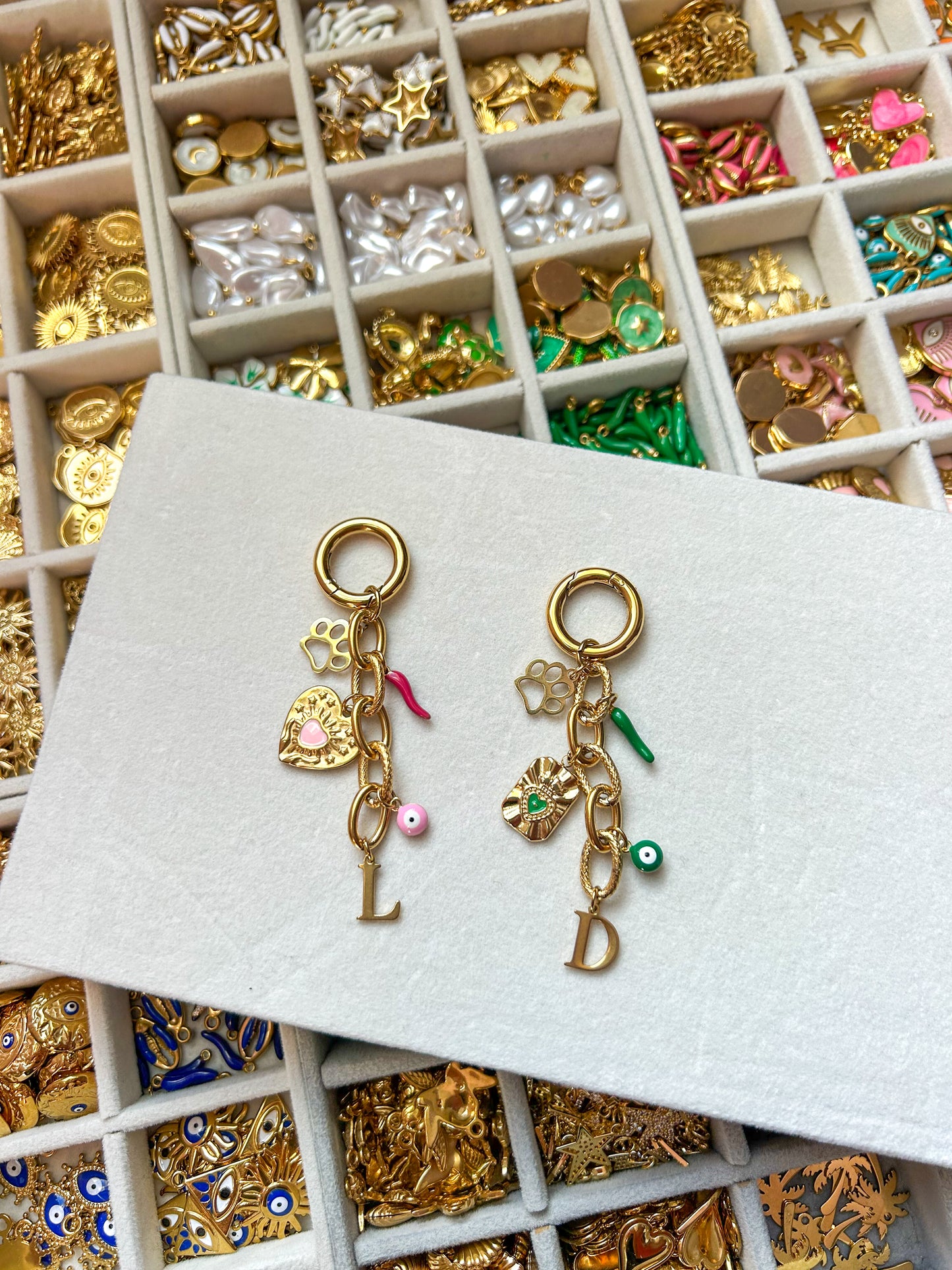 Porte clés à personnaliser avec charms