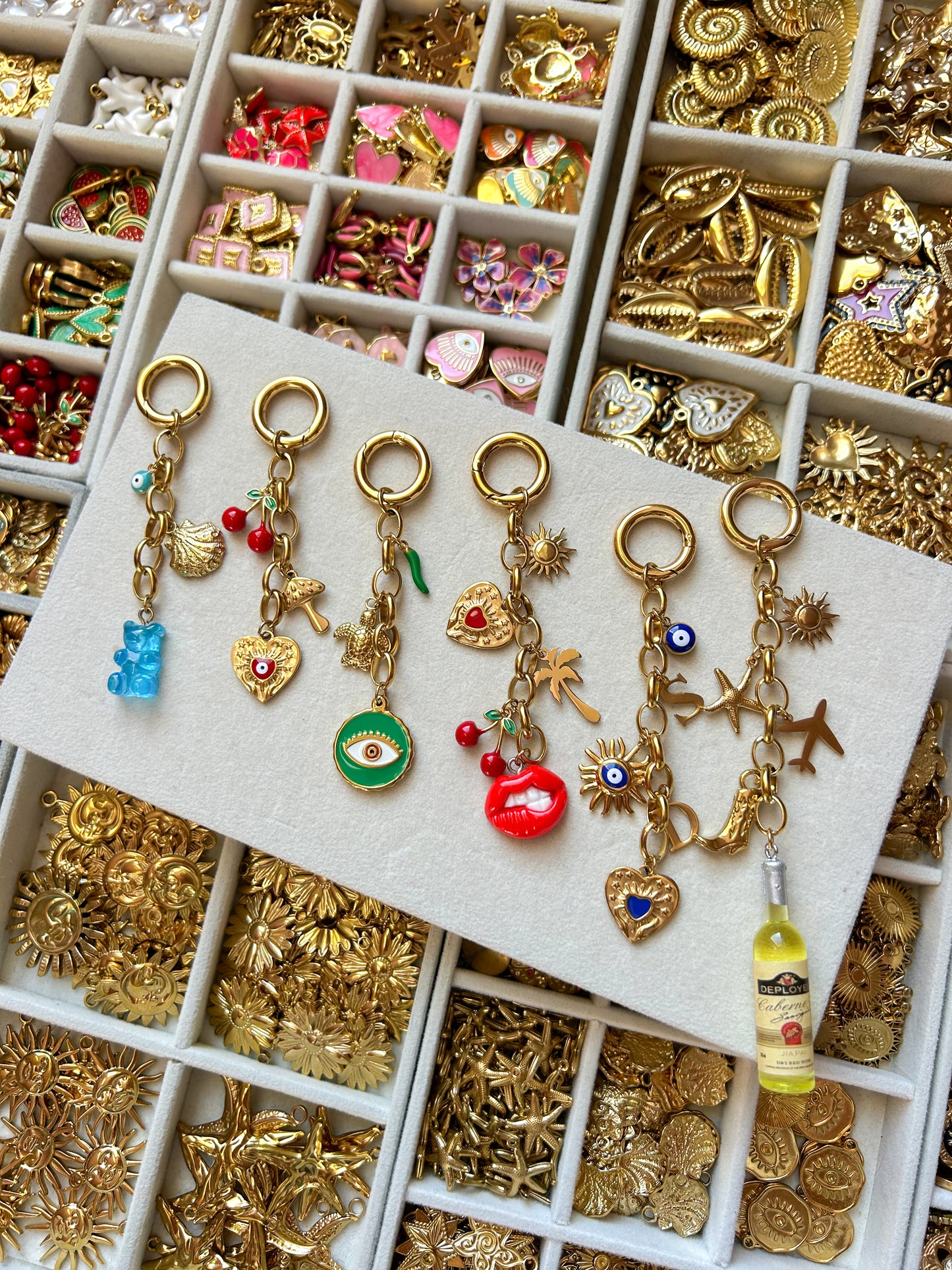 Porte clés à personnaliser avec charms