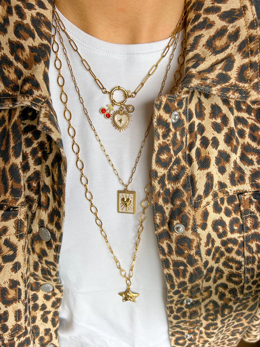 Collier avec anneau à charms modulable