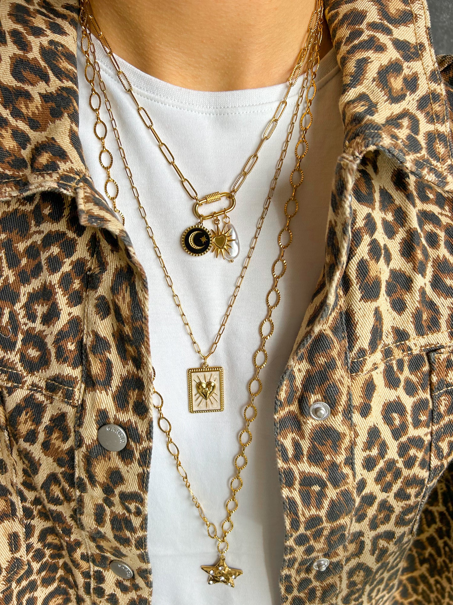 Collier avec anneau à charms modulable