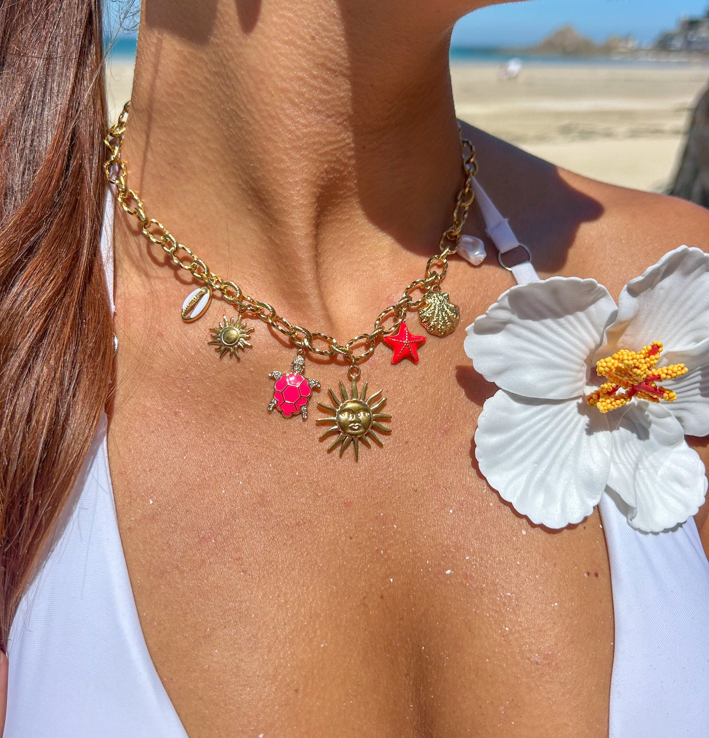 Collier charms Hot Pink