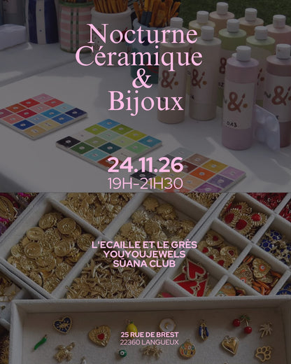 Afterwork Créatif 24 novembre - Youyoujewels X L’Écaille et le Grès x Sūana Club ✨💐