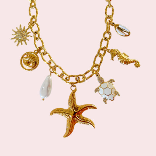 Collier charms L'Amour à la plage
