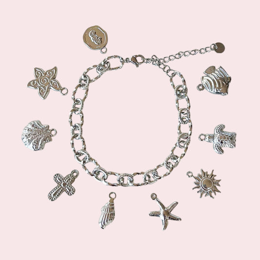 Bracelet charms argenté personnalisable