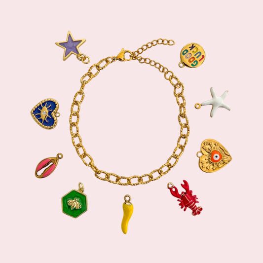 Bracelet chaîne à personnaliser avec charms