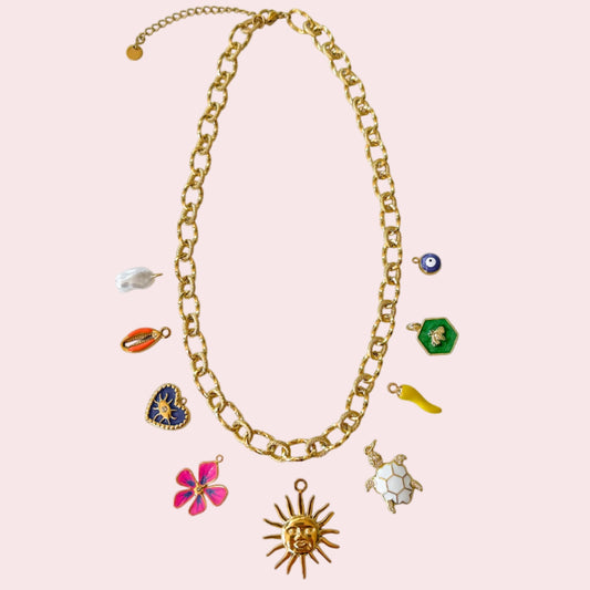 Collier charms sur chaîne à personnaliser