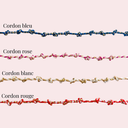 Bracelet cordon à personnaliser avec charms