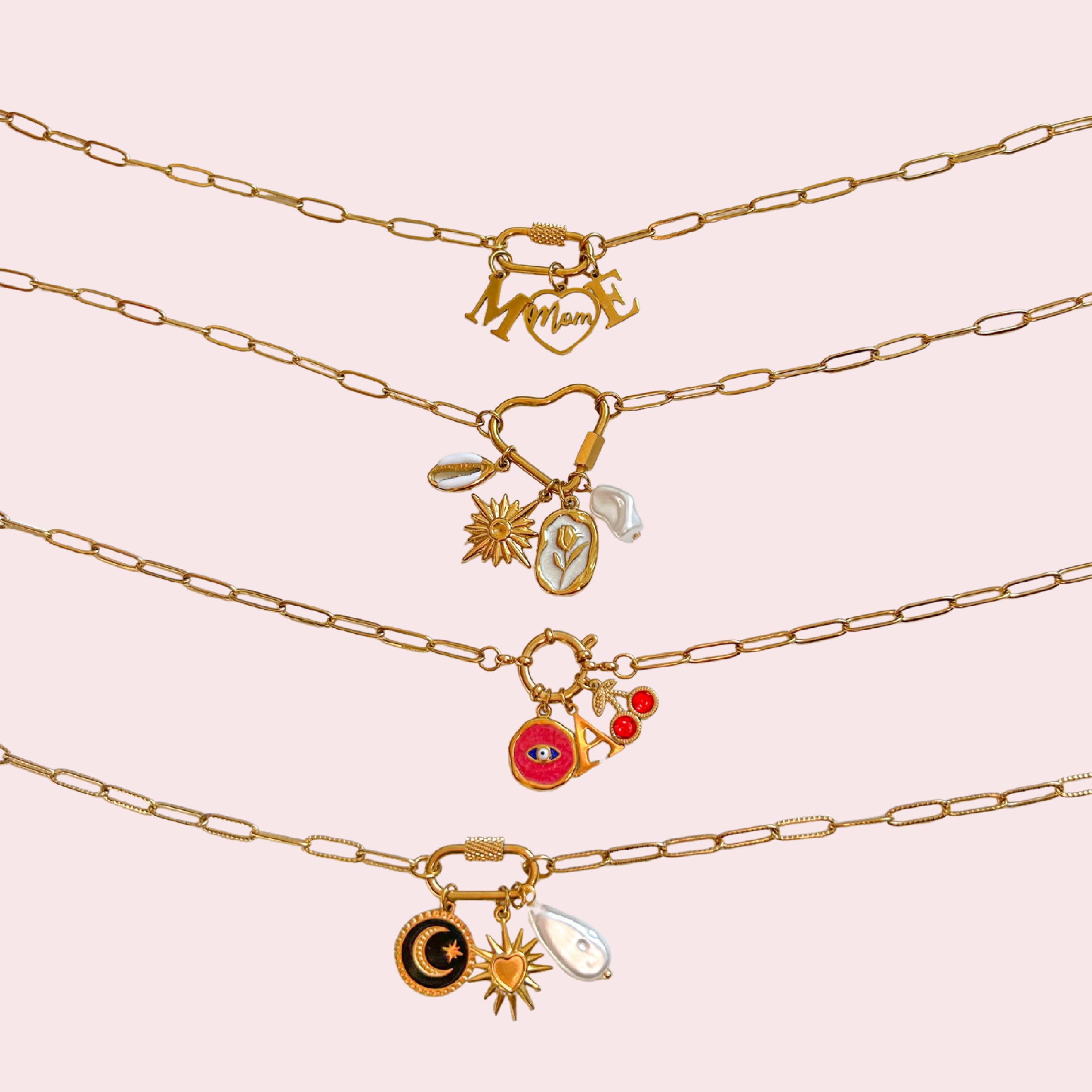 Collier avec anneau à charms modulable acier inoxydable – Youyou Jewels