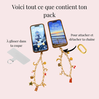 Chaîne de téléphone personnalisable – Bijou de téléphone avec charms