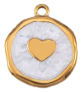 Charm Médaille cœur blanc
