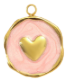 Charm Médaille cœur rose