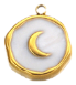 Charm Médaille lune blanche