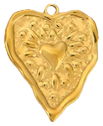 Charm Grand cœur martelé