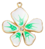 Charm Fleur blanche et verte