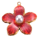 Charm Fleur rouge perle