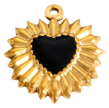 Charm Cœur rayonnant noir