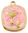 Charm Plaque rose fond rose