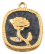Charm Plaque rose fond noir