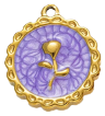 Charm Médaille rose violette
