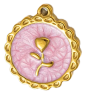 Charm Médaille rose fond rose