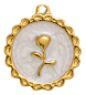 Charm Médaille rose fond blanc