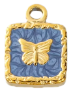 Charm Papillon carré bleu