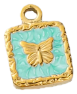 Charm Papillon carré turquoise