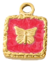 Charm Papillon carré rouge
