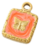 Charm Papillon carré orange