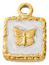 Charm Papillon carré blanc