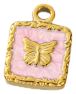 Charm Papillon carré rose pâle