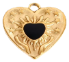Charm Cœur martelé noir
