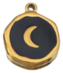 Charm Médaille lune noire