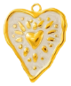 Charm Cœur folk blanc