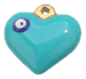 Charm Cœur bombé turquoise