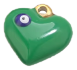 Charm Cœur bombé vert