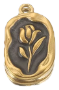 Charm Médaille tulipe noire